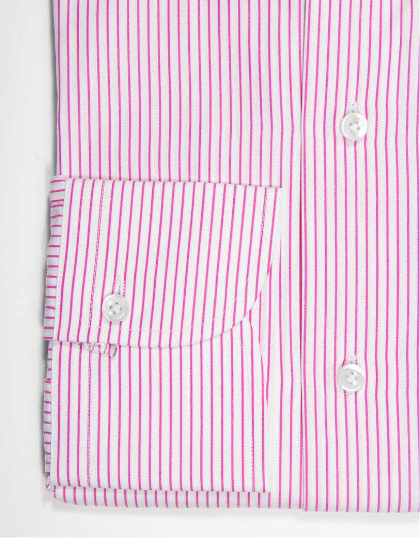 Patrick Hellmann Collection Pink And White Stripes Shirt 100% Cotton image